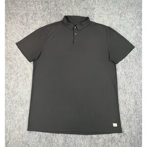 Vuori Strato Tech Polo Shirt Mens Large Black Short Sleeve Performance V188